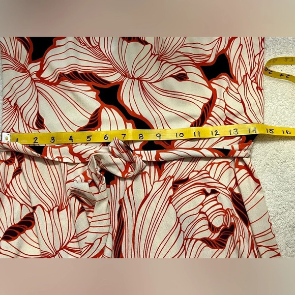 🛍️ANN TAYLOR‎ Cream and orange halter dress size Mp. - Picture 13 of 14